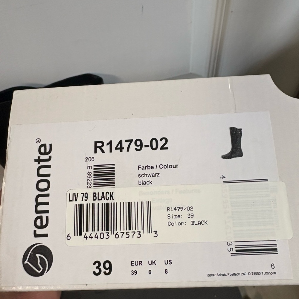 Remonte Women's Sleek Black Winter Boots - Picture 2 of 5